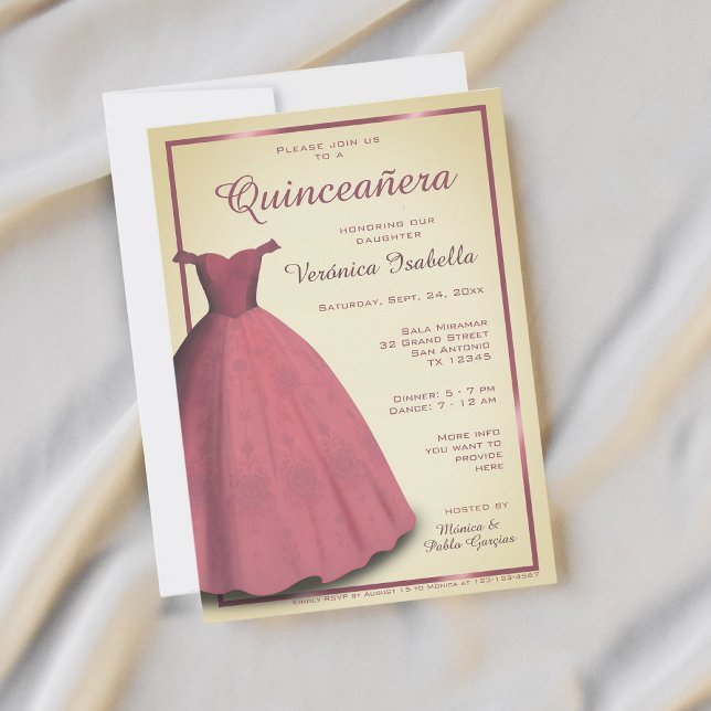 Vintage Quinceañera mis quince party Invitation (Créateur téléchargé)