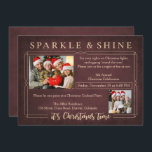 Vintage Red Chalkboard Christmas Party Invitation<br><div class="desc">"Sparkle & Shine It's Christmas Time" apparaît en haut dans Blond Gold Foil apparaît en bas Blond Gold Foil. Customisez avec votre salutation personnelle,  vos noms de famille et vos noms individuels.</div>