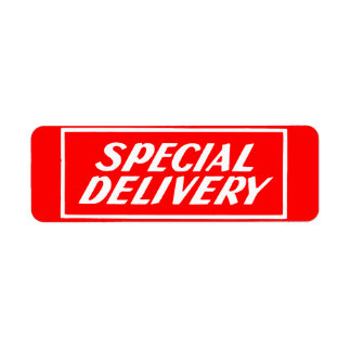 Vintage Red Special Delivery Étiquette Sticker