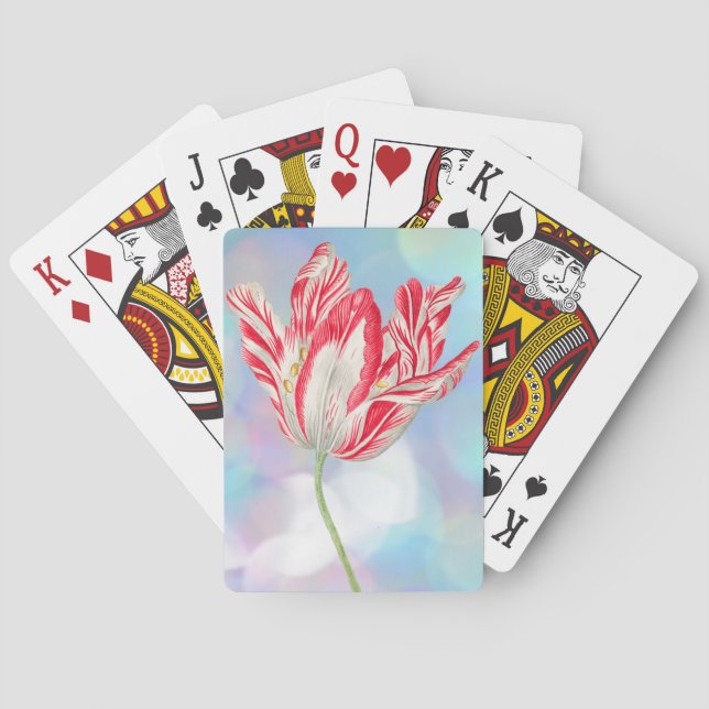 Vintage Red Tulip Classic Cartes de Jeu (dos)