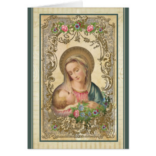 Vintage Religieux Bienheureuse Vierge Marie Bébé J