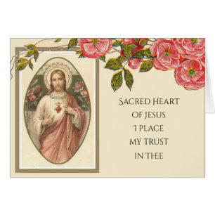 Vintage Religieux Jésus Floral Élégant