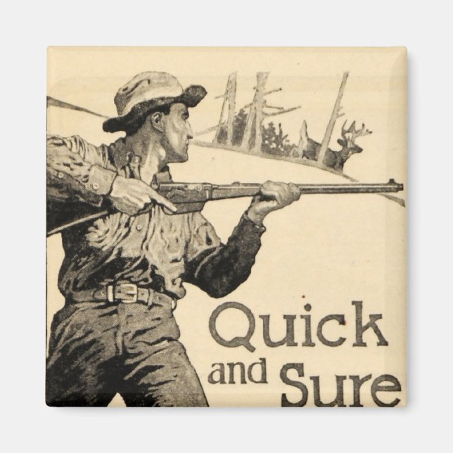 Vintage Remington Rifle Quick Sure Gun Ad Magnet (Devant)