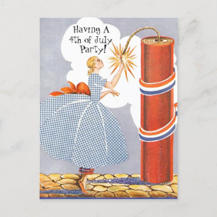 Vintage Retro America 4 juillet PC Invitation