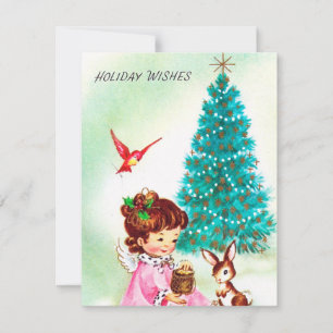 Vintage retro Angel ajouter carte de message