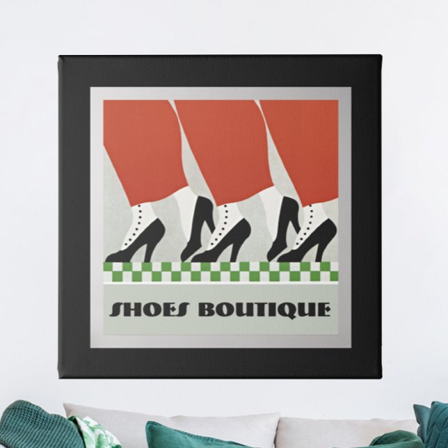 Vintage Retro Art Déco Femmes Chaussures Pompes Pe (Créateur téléchargé)
