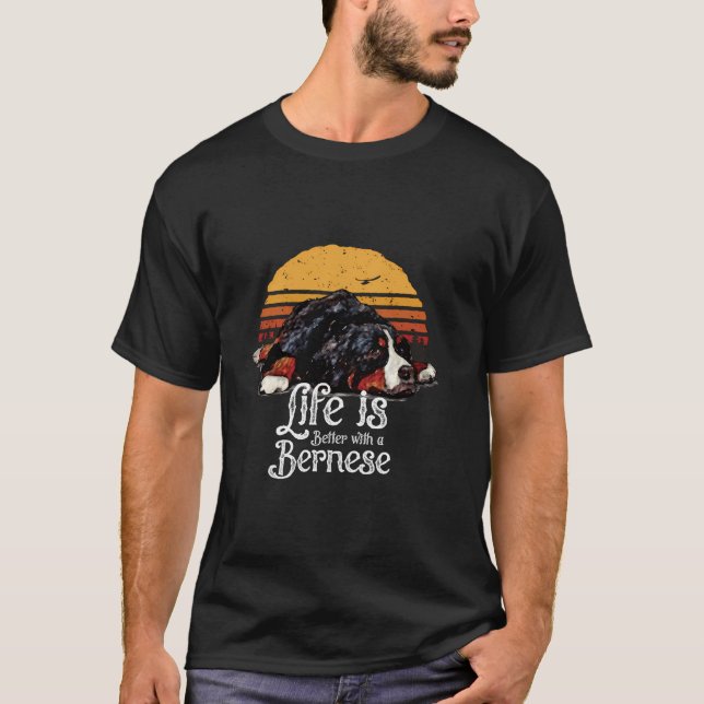 Vintage Retro Bernese Mountain Dog Sweat - shirt à (Devant)