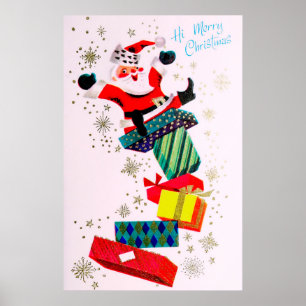 Vintage rétro Christmas Père Noël affiche