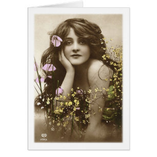 Vintage Retro Femmes Fleur Victorienne