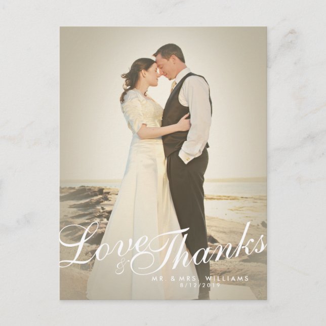 Vintage Retro Filtre photo Love Thanks Carte posta (Devant)