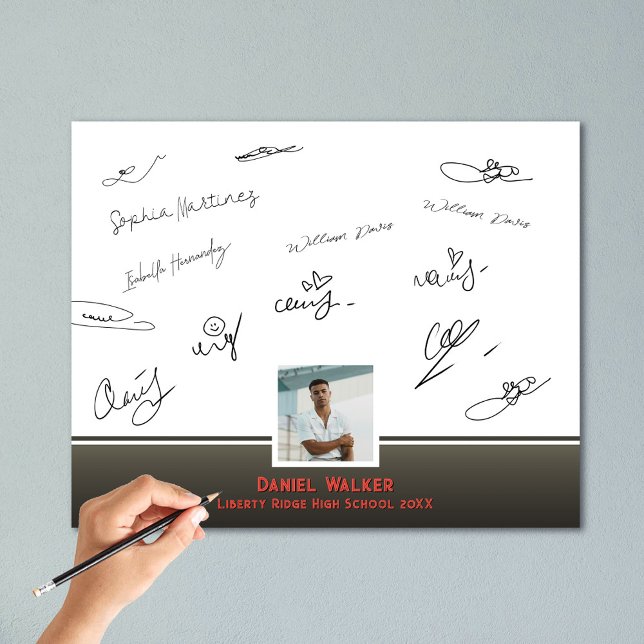 Vintage Retro Graduation Party Signer une photo d' (Créateur téléchargé)