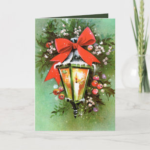 Vintage rétro lampe de Noël personnalisable carte