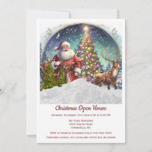 Vintage Retro Santa Claus Noël Invitation