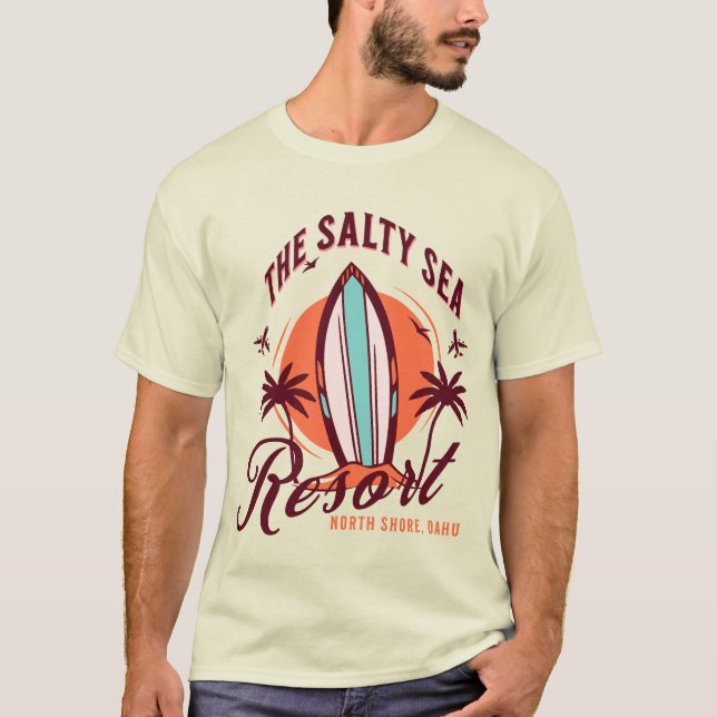 Vintage Retro Surf T-Shirt (Devant)