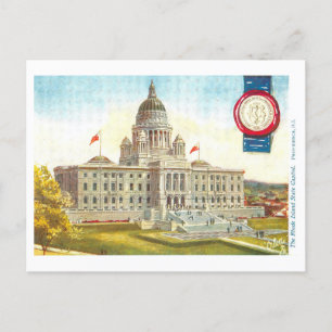 Vintage Rhode Island Capitol avec carte postale Se