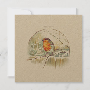 VINTAGE ROBIN "MERRY CHRISTMAS" CARTE DE SALUT