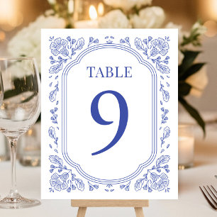 Vintage Romance Floral Mariage Numéro de table