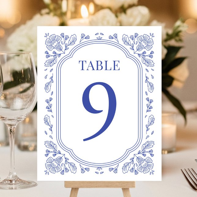 Vintage Romance Floral Mariage Numéro de table (Vintage Romance Floral Wedding Table Number)