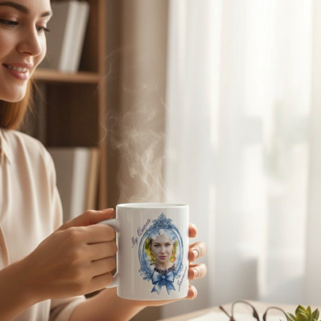 vintage Romantic "My Queen " Photo Mug  (Créateur téléchargé)