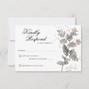 Vintage Romantique Faire-part de mariage botanique