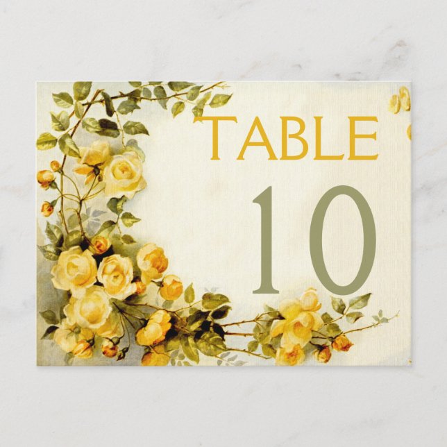 Vintage romantique rose mariage numéro de table (Devant)