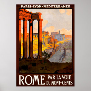 Vintage Rome Italy Travel Poster