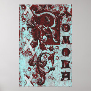 Vintage Romola couverture de livre Grunge Poster