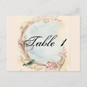 Vintage Rose et Robin Mariage Numéro de table