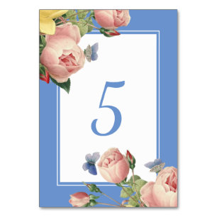 Vintage Rose Jardin de la fête Numéros de table