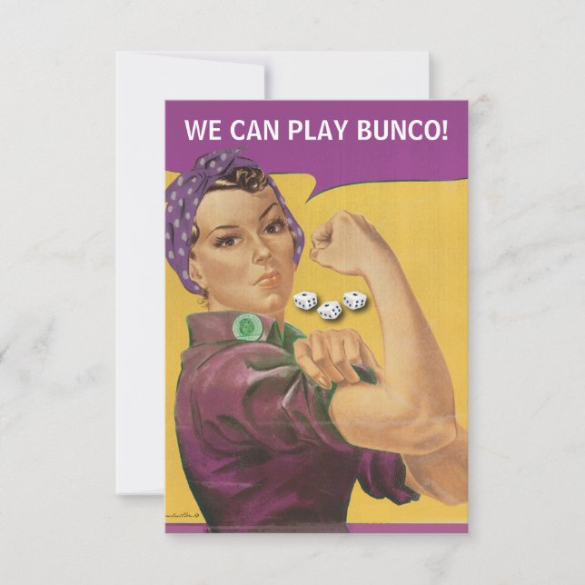Vintage Rosie Funny Bunco Invitation (Devant)