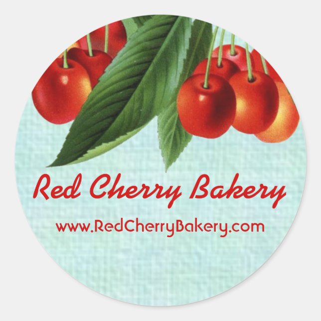 Vintage rouge cerises arbres fruitiers étiquette c (Devant)