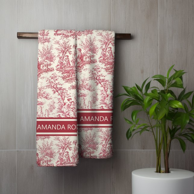 Vintage rouge toile de jouy imprimé (Créateur téléchargé)