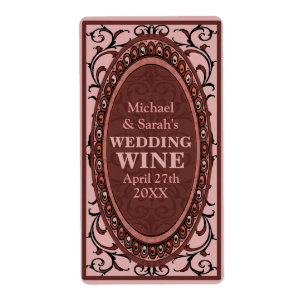 Vintage Rouge Victorien Mariage Étiquettes de vin