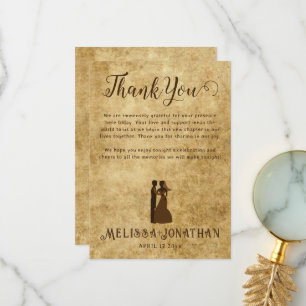 Vintage roux mariage Carte de remerciements