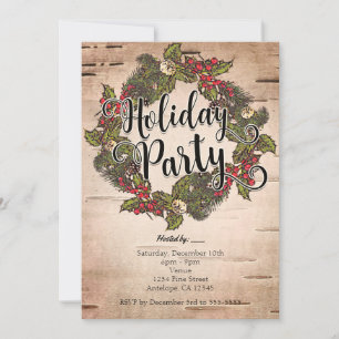 Vintage Rustic Birch Fête Invitation