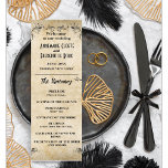 Vintage Rustic Black Parchment Programme de mariag<br><div class="desc">Le Vintage Rustic Black Parchment Wedding Program est un choix étonnant et élégant pour les couples à la recherche d'un thème d'inspiration vintage pour leur mariage. Apprenez-en plus sur ce programme magnifique et comment il peut ajouter une touche de charme à votre journée spéciale.</div>
