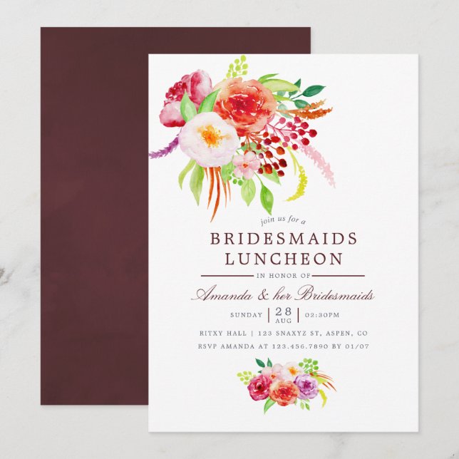 Vintage Rustic Charm Bridesmaitres Invitation de d (Devant / Derrière)