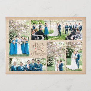 Vintage Rustic Photo Collage Merci Cartes