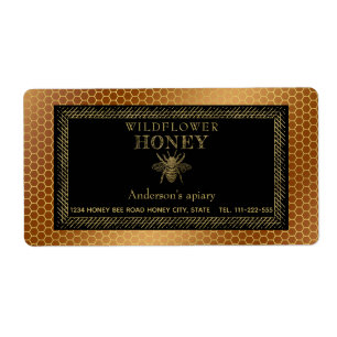Vintage rustique d'abeille à miel étiquette de pot
