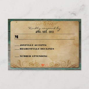 Vintage Rustique Vélo Turquoise Bois RSVP