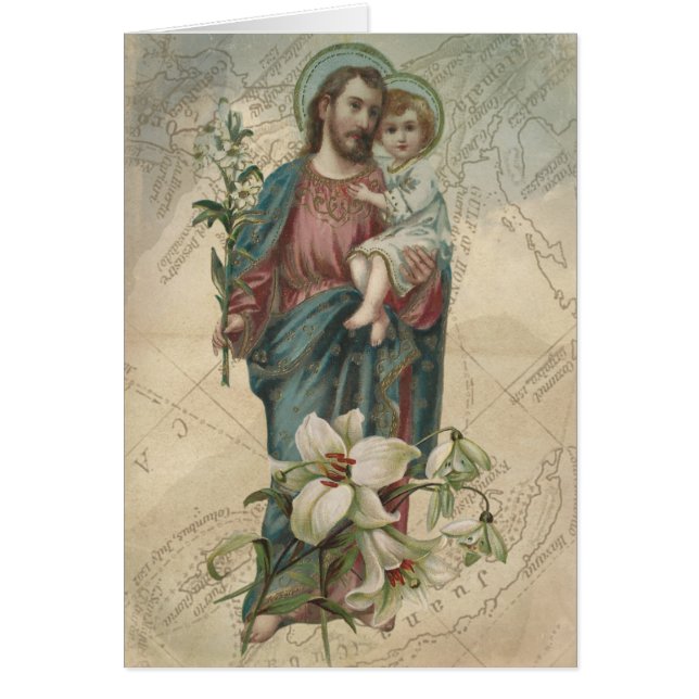 Vintage Saint-Joseph avec Enfant Jésus Pères (Devant)