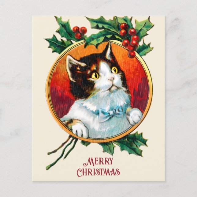 Vintage saint mignon chat noël (Devant)