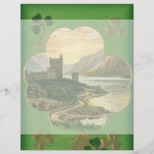 Vintage Saint-Patricks Jour Salutations Shamrock C (Devant)