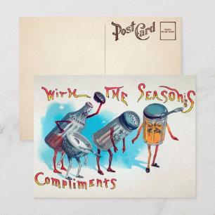 Vintage saison victorienne Carte postale de Noël