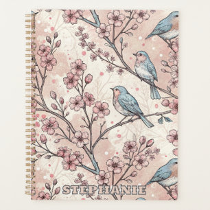 Vintage Sakura Cerry Blossom & Bird Aesthétiquemen