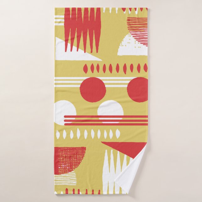 vintage sans fumée abstrait style moderne géométri (Serviette de bain)