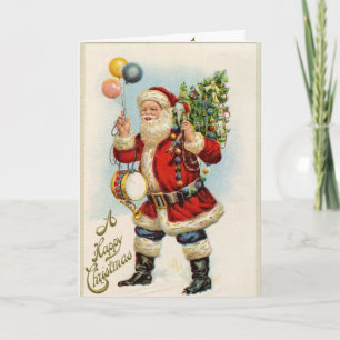 Vintage Santa Clause Noël Salutation Invitation