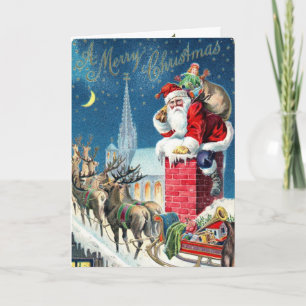 Vintage Santa Clause Noël Salutation Invitation