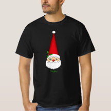 Vintage Santa Red Cone Hat Christmas Dark T-Shirt