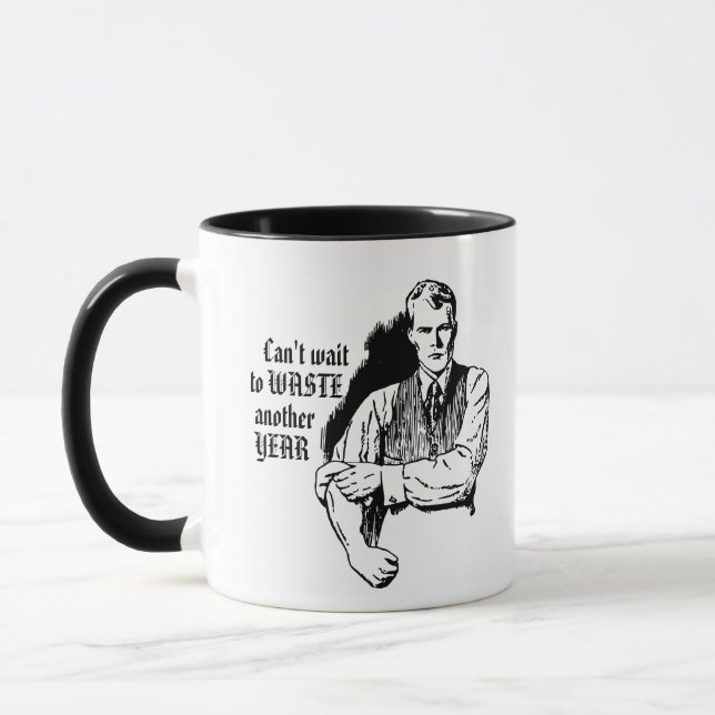Vintage Sarcastic "Waste Another Year" Mug (Gauche)